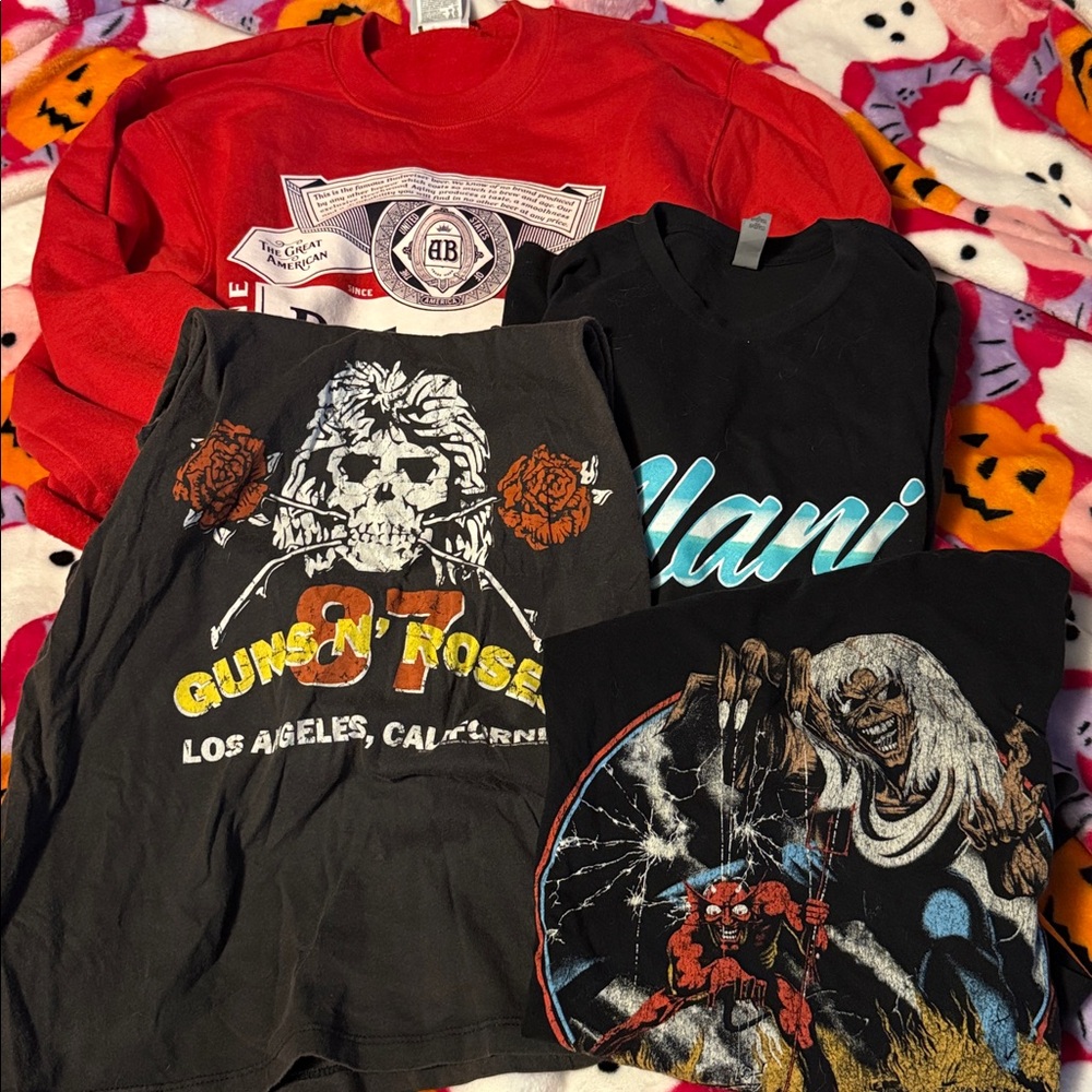Graphic Band and Logo T-Shirts Collection women’s size small bundle budweiser